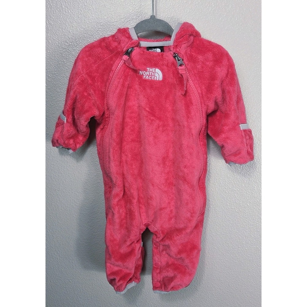 The North Face Infant 0-3M Pink Fleece Bunting Snowsuit Hooded Full Zip
